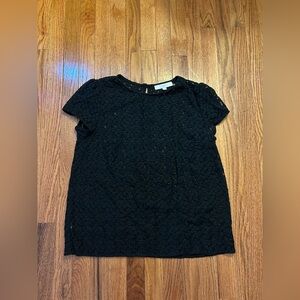 LOFT Black Sheer Blouse Women’s Size Large – Lightweight Nylon Top